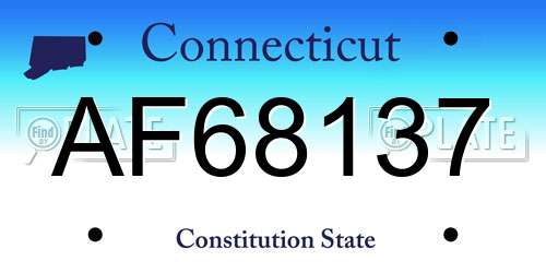 AF68137 Connecticut License Plate