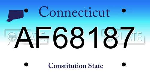 AF68187 Connecticut License Plate