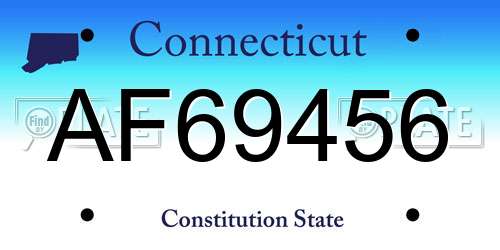 AF69456 Connecticut License Plate