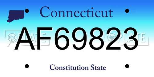AF69823 Connecticut License Plate