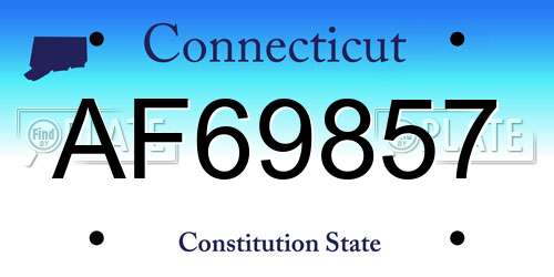 AF69857 Connecticut License Plate