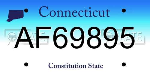 AF69895 Connecticut License Plate
