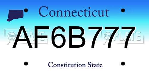 AF6B777 Connecticut License Plate