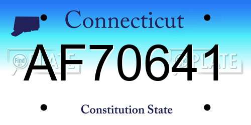AF70641 Connecticut License Plate