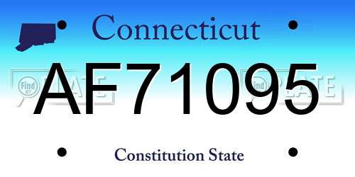 AF71095 Connecticut License Plate