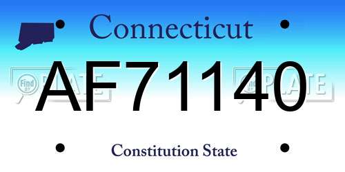AF71140 Connecticut License Plate