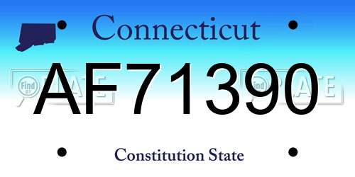 AF71390 Connecticut License Plate