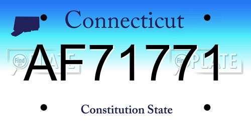 AF71771 Connecticut License Plate