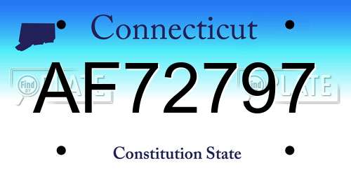 AF72797 Connecticut License Plate