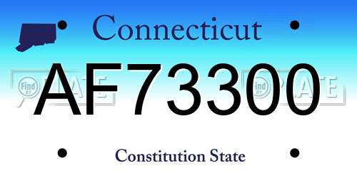 AF73300 Connecticut License Plate