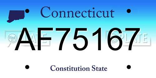 AF75167 Connecticut License Plate
