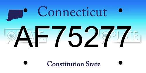 AF75277 Connecticut License Plate