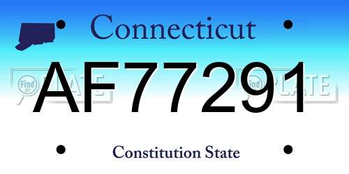AF77291 Connecticut License Plate