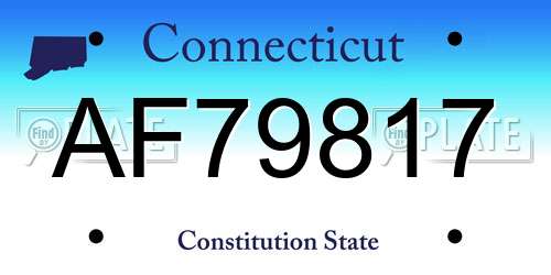 AF79817 Connecticut License Plate