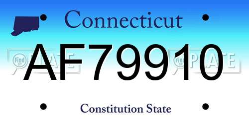 AF79910 Connecticut License Plate