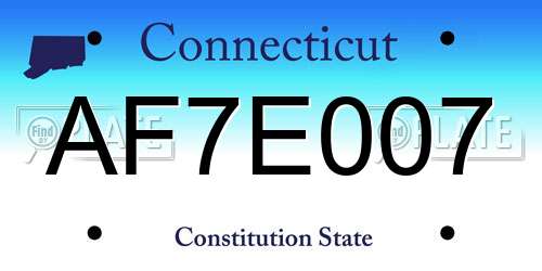 AF7E007 Connecticut License Plate