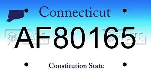 AF80165 Connecticut License Plate