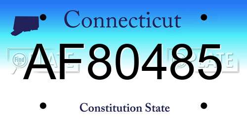 AF80485 Connecticut License Plate