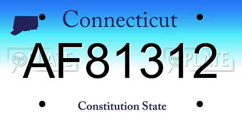AF81312 Connecticut License Plate