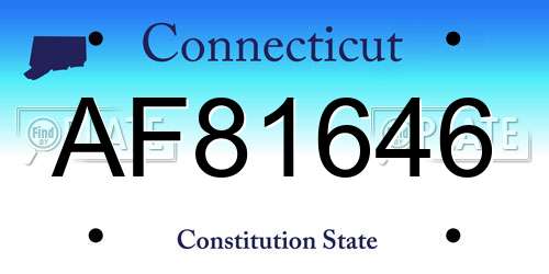 AF81646 Connecticut License Plate