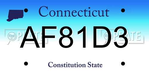 AF81D3 Connecticut License Plate