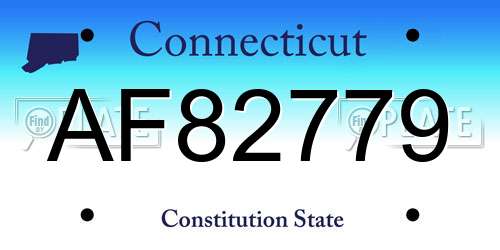 AF82779 Connecticut License Plate