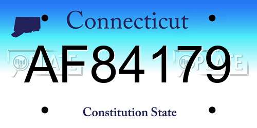 AF84179 Connecticut License Plate