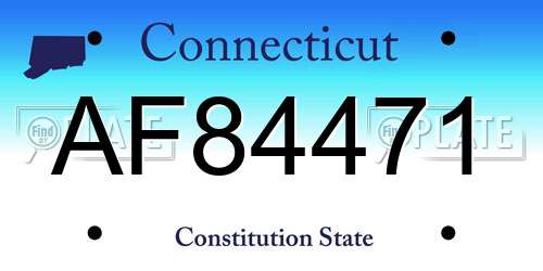 AF84471 Connecticut License Plate