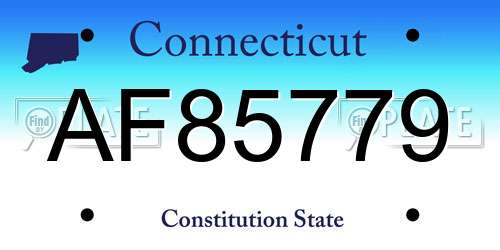 AF85779 Connecticut License Plate
