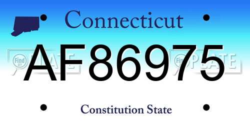 AF86975 Connecticut License Plate