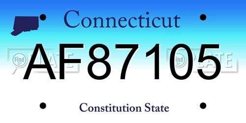 AF87105 Connecticut License Plate