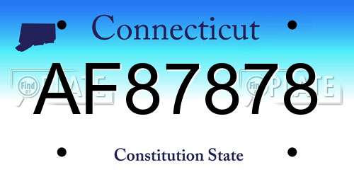 AF87878 Connecticut License Plate