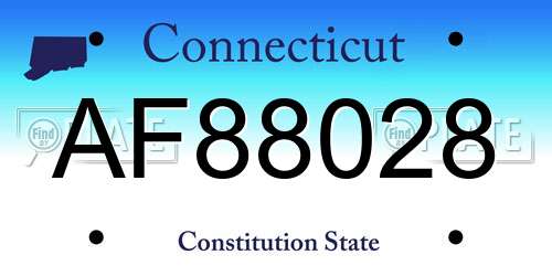 AF88028 Connecticut License Plate
