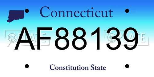 AF88139 Connecticut License Plate