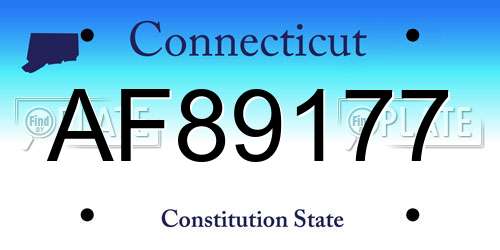 AF89177 Connecticut License Plate