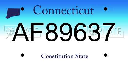 AF89637 Connecticut License Plate