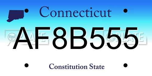 AF8B555 Connecticut License Plate