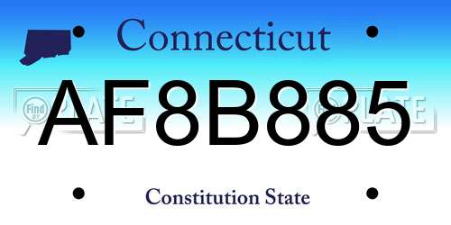 AF8B885 Connecticut License Plate
