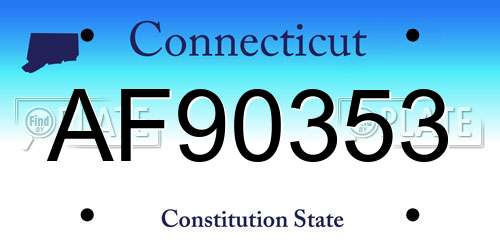 AF90353 Connecticut License Plate