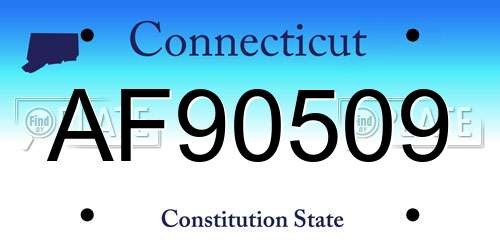 AF90509 Connecticut License Plate