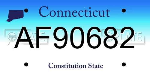 AF90682 Connecticut License Plate