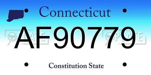 AF90779 Connecticut License Plate
