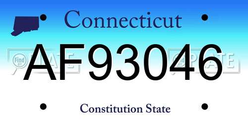 AF93046 Connecticut License Plate