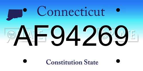 AF94269 Connecticut License Plate