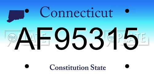 AF95315 Connecticut License Plate