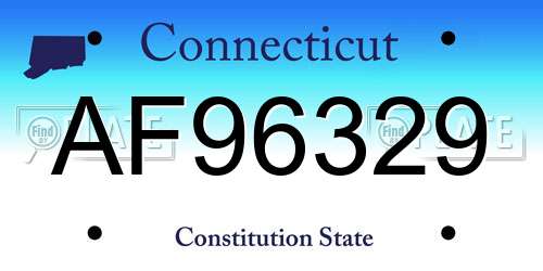 AF96329 Connecticut License Plate