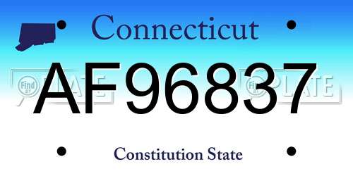 AF96837 Connecticut License Plate