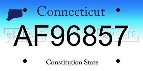 AF96857 Connecticut License Plate