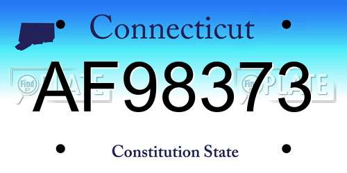 AF98373 Connecticut License Plate