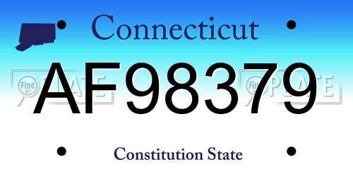 AF98379 Connecticut License Plate